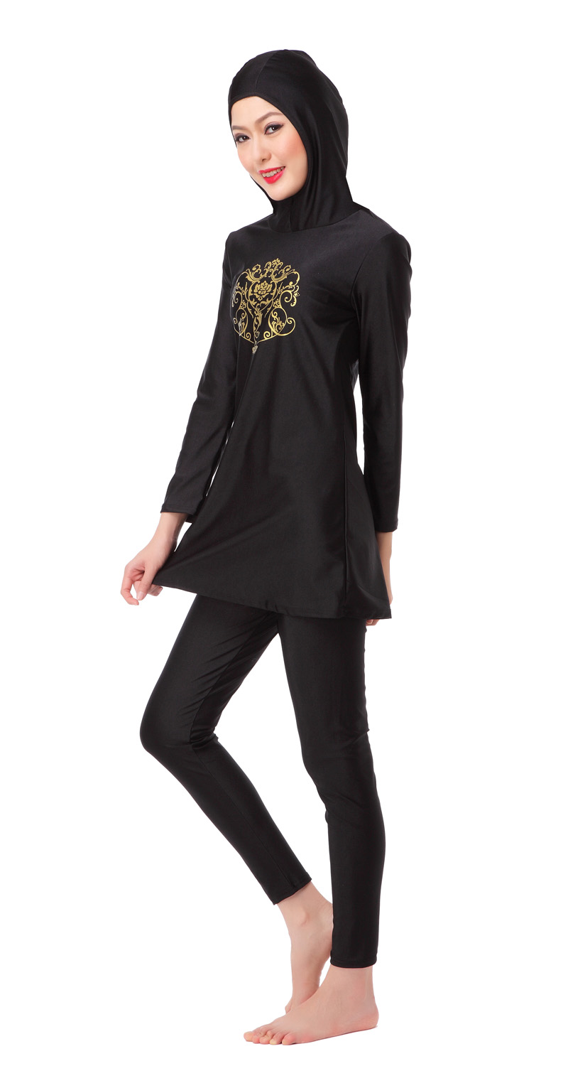 Women&apos;s Muslim swimsuit lady&apos;s A two-piece suit consists of cap and jacket together,pant.