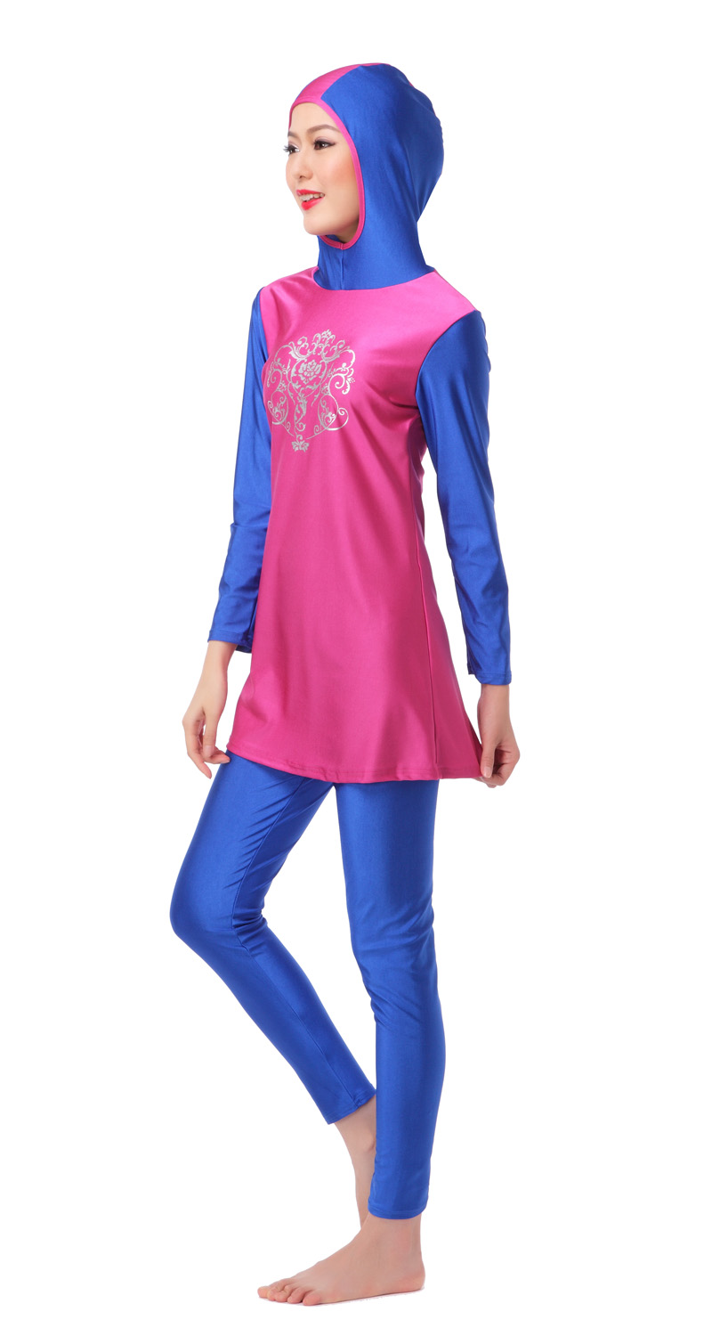 Women&apos;s Muslim swimsuit lady&apos;s A two-piece suit consists of cap and jacket together,pant.