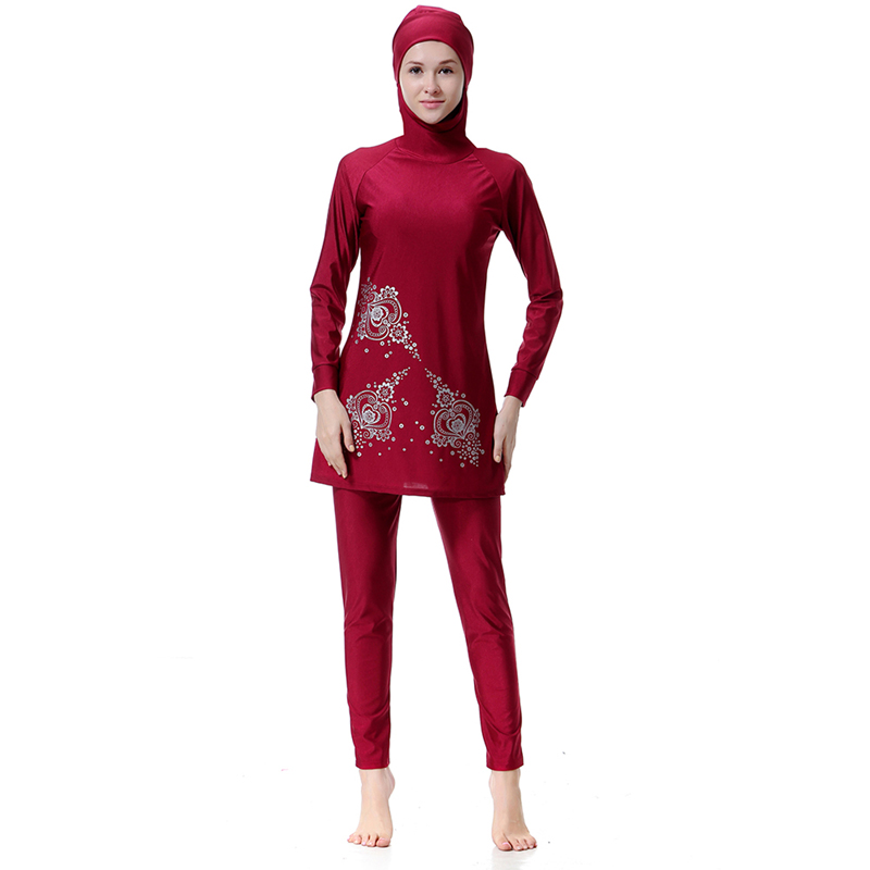 Women&apos;s Muslim swimsuit lady&apos;s a three-piece suit consists of cap and coat together, pant