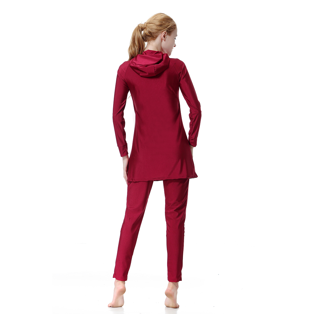 Women&apos;s Muslim swimsuit lady&apos;s a three-piece suit consists of cap and coat together, pant