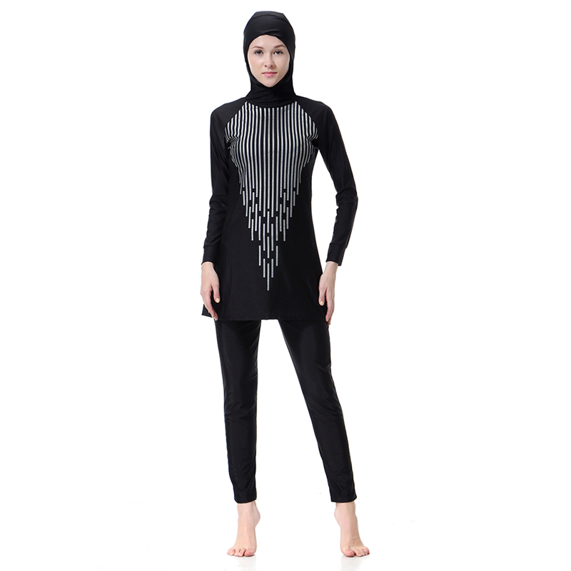 Women&apos;s Islamic Muslim swimsuit lady&apos;s a three-piece suit consists of cap and coat together, pant