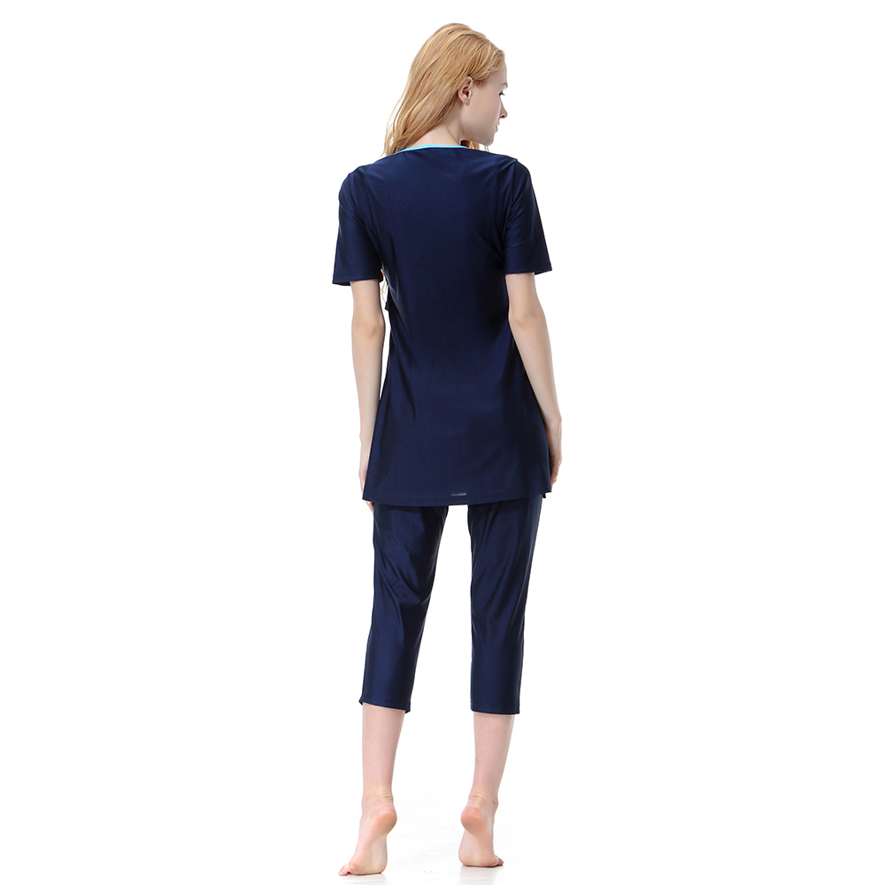 Women&apos;s Muslim swimsuit lady&apos;s a three-piece suit consists of cap, coat and pant woman&apos;s swimwear