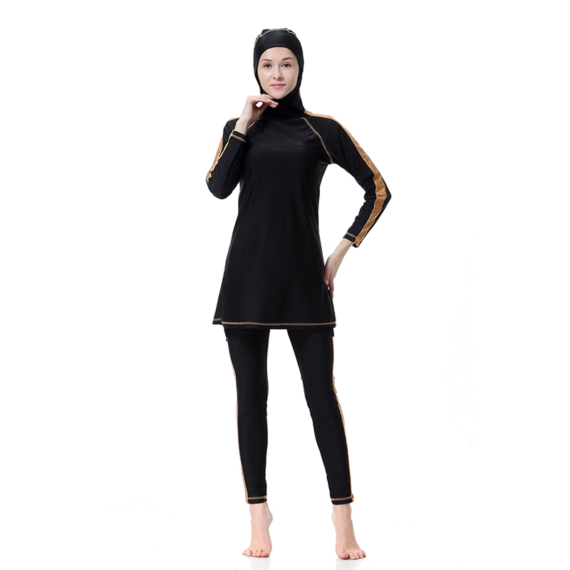 Women&apos;s Islamic Muslim swimsuit lady&apos;s a three-piece suit consists of cap and coat together, pant