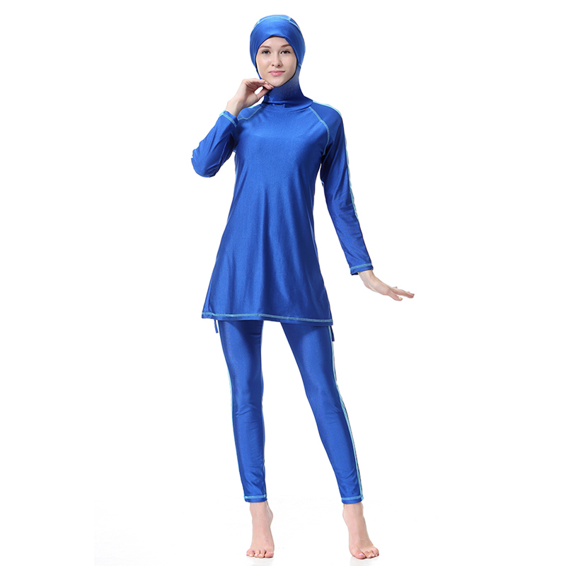 Women&apos;s Islamic Muslim swimsuit lady&apos;s a three-piece suit consists of cap and coat together, pant