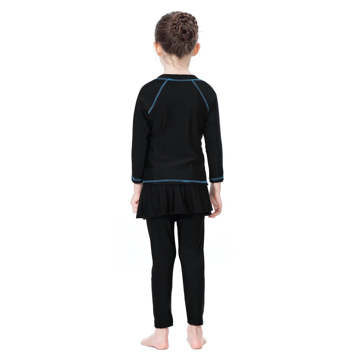 girl&apos;s Islamic clothing Muslim swimsuit child&apos;s a three-piece suit consists of cap, coat and pant
