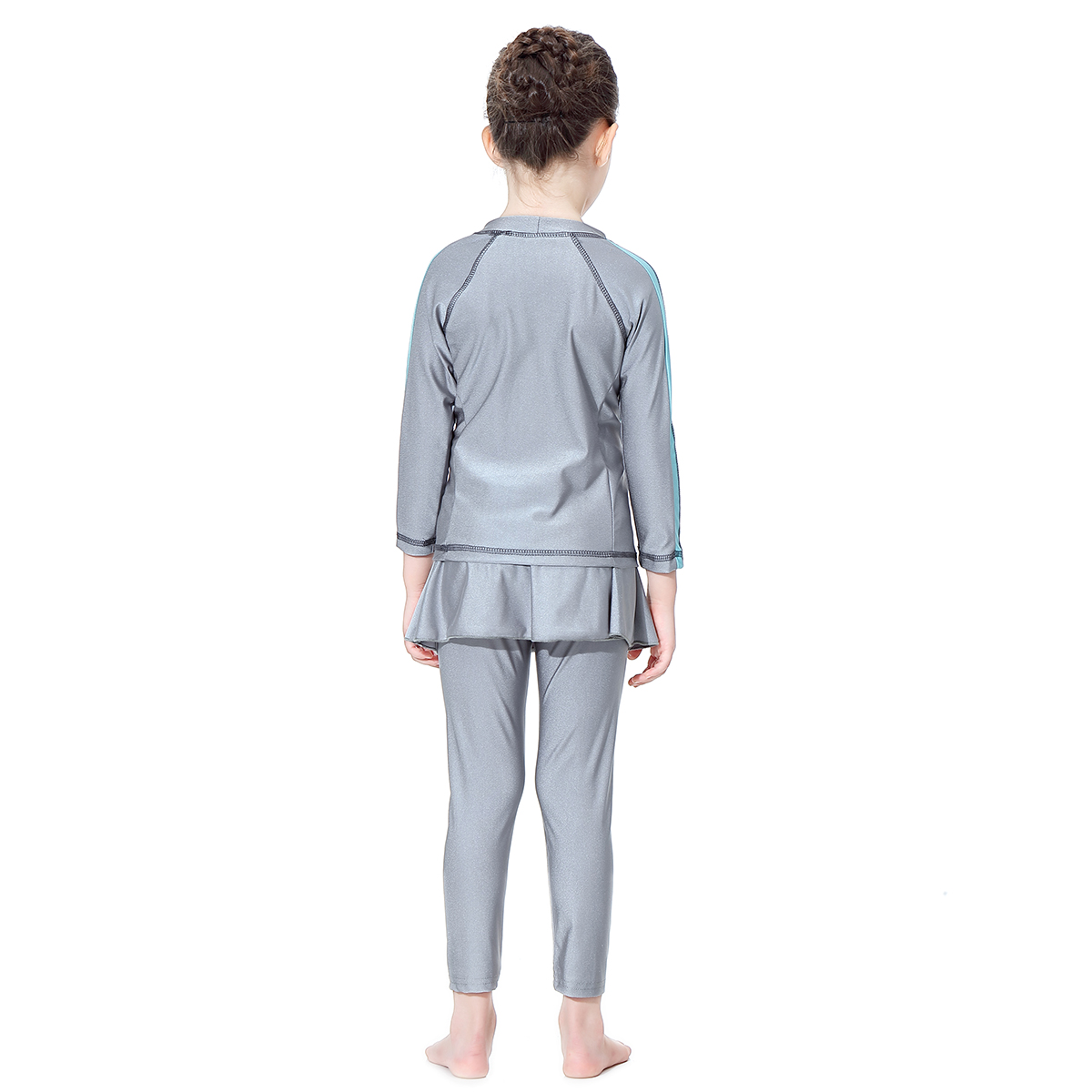 girl&apos;s Islamic clothing Muslim swimsuit child&apos;s a three-piece suit consists of cap, coat and pant