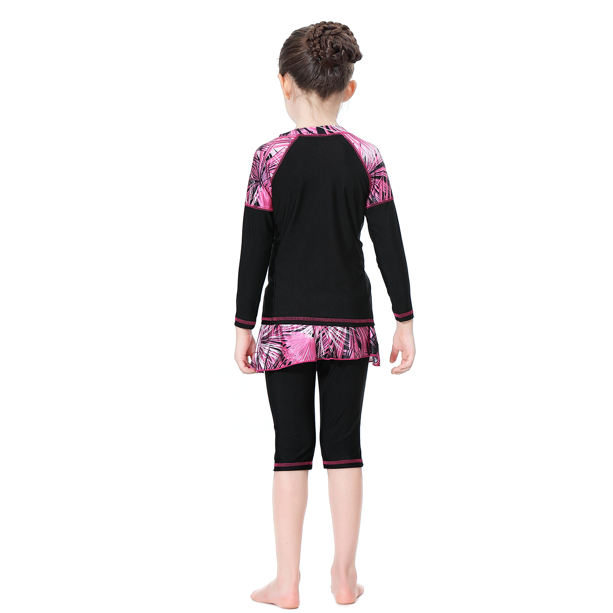 girl&apos;s Islamic clothing swimsuit child&apos;s a three-piece suit consists of cap, coat and pant