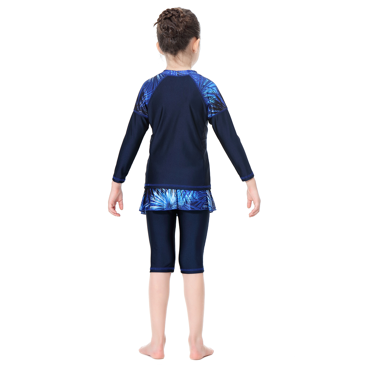 girl&apos;s Islamic clothing swimsuit child&apos;s a three-piece suit consists of cap, coat and pant