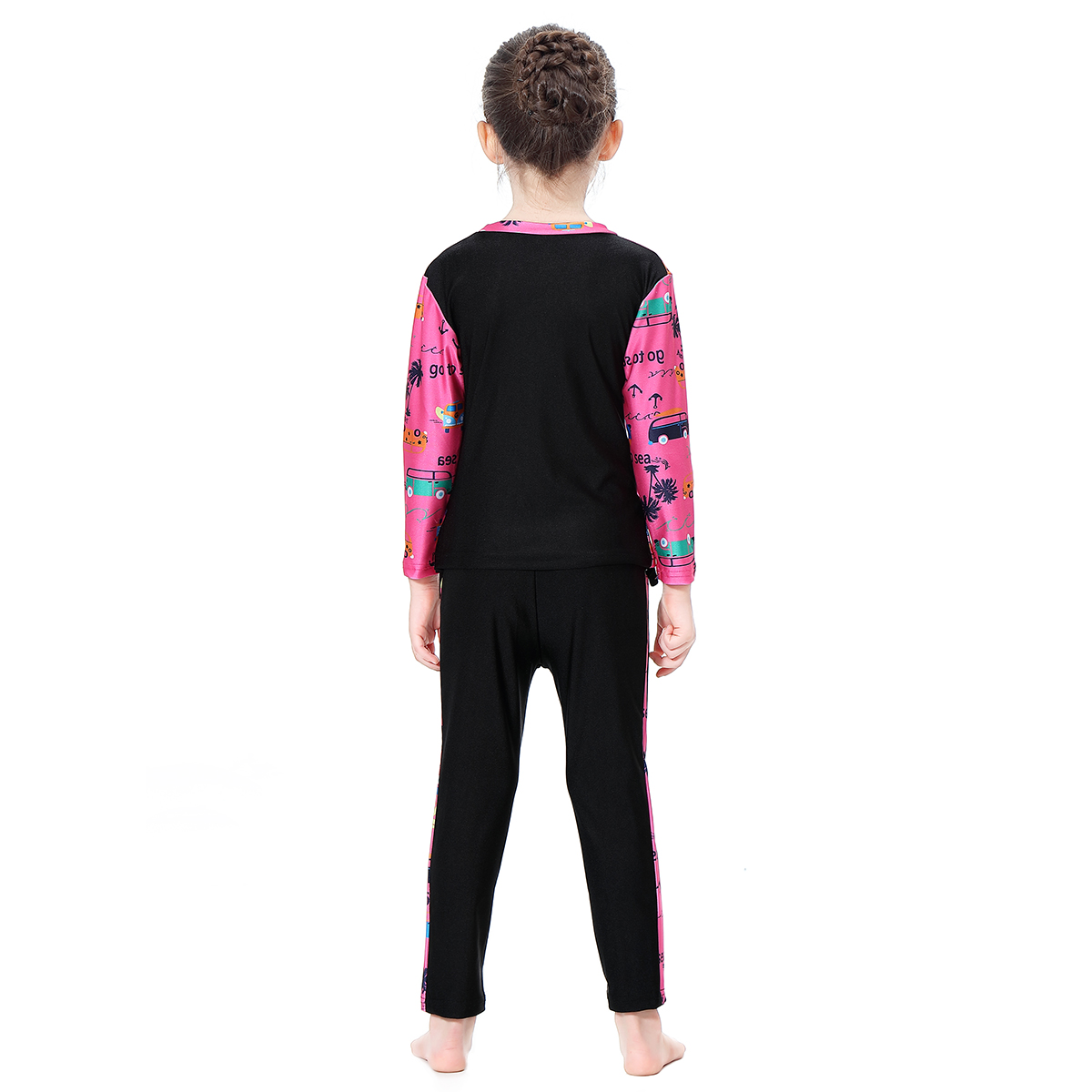 girl&apos;s Islamic clothing Muslim swimsuit child&apos;s a three-piece suit consists of cap, coat and pant
