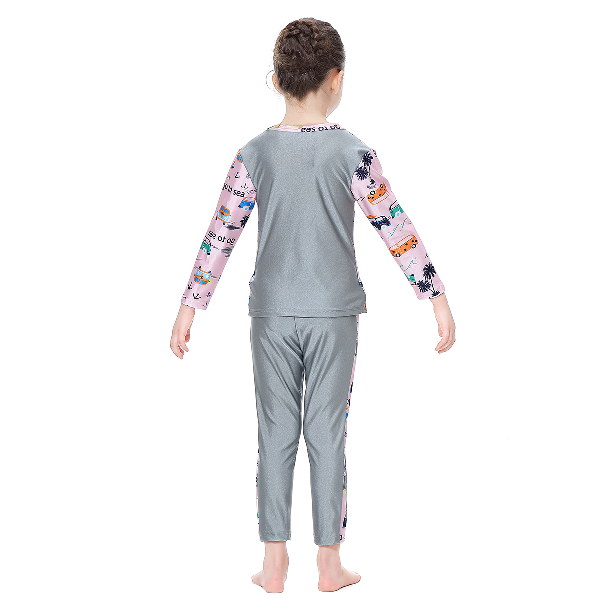 girl&apos;s Islamic clothing Muslim swimsuit child&apos;s a three-piece suit consists of cap, coat and pant