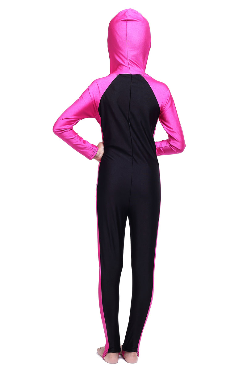 girl&apos;s Islamic Muslim conjoined swimsuit child&apos;s a one-piece suit consists of cap, jacket and pant