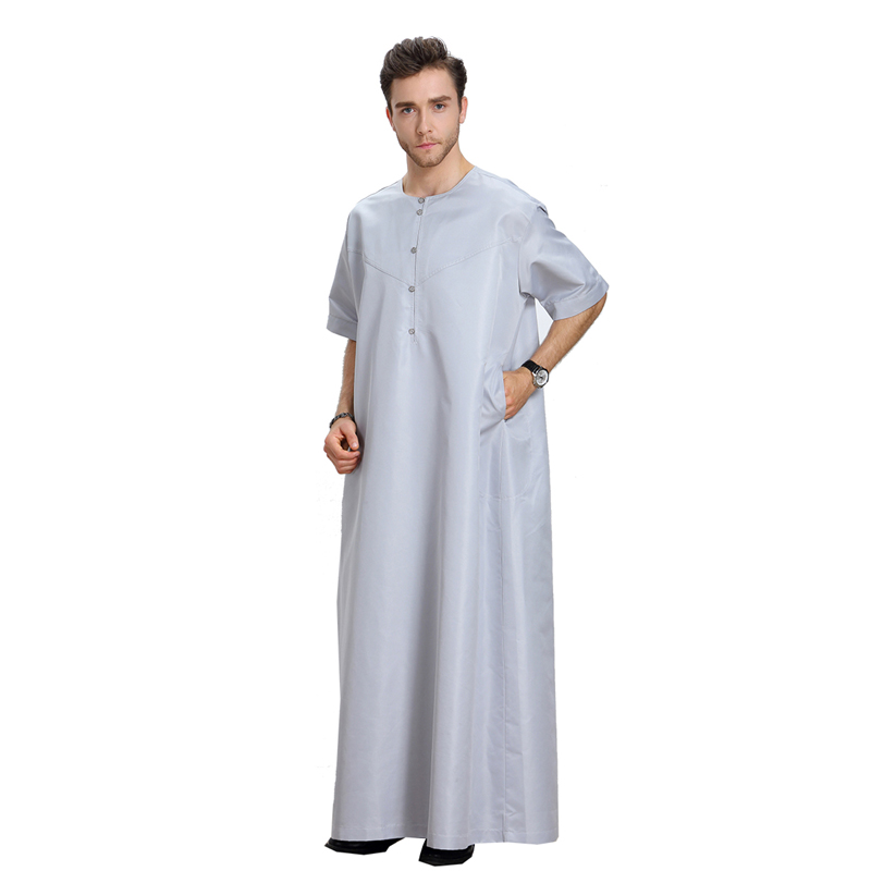 men's Islamic long shirt Muslim robe Middle East men's galabia Muslim Arab men's gown