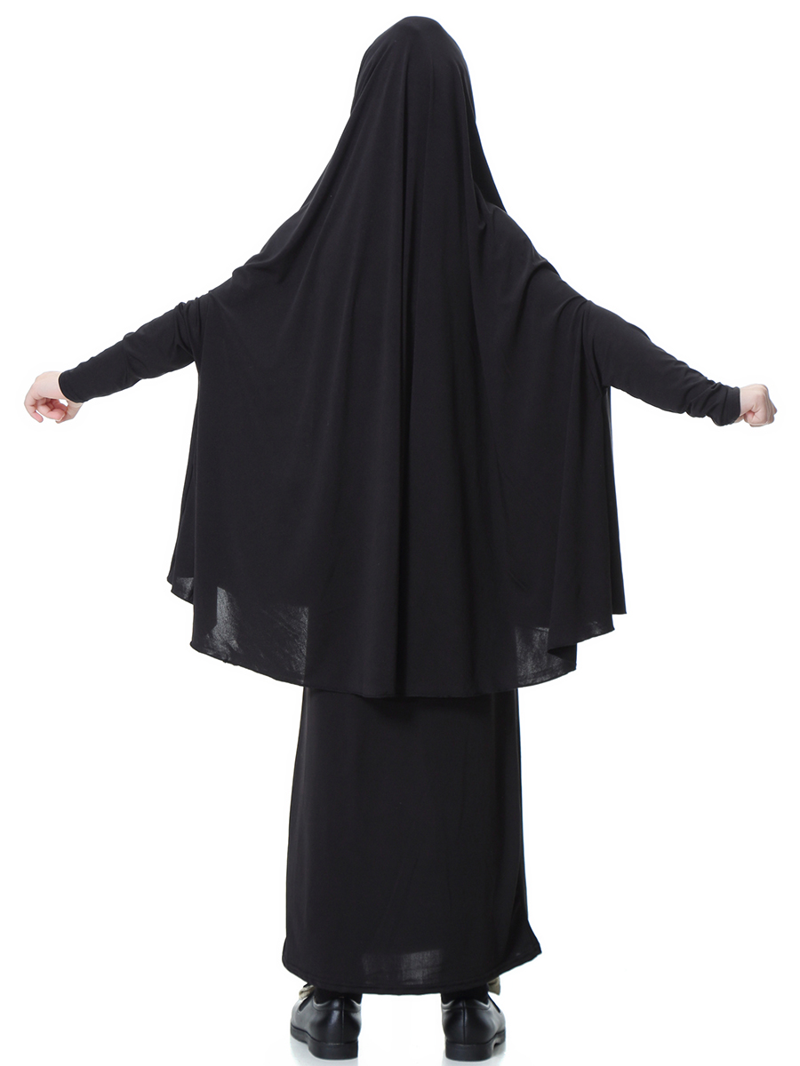 girl&apos;s Islamic Muslim dress child&apos;s two-piece suit of dress and hijab Arab girl&apos;s gown(YMD TH602)
