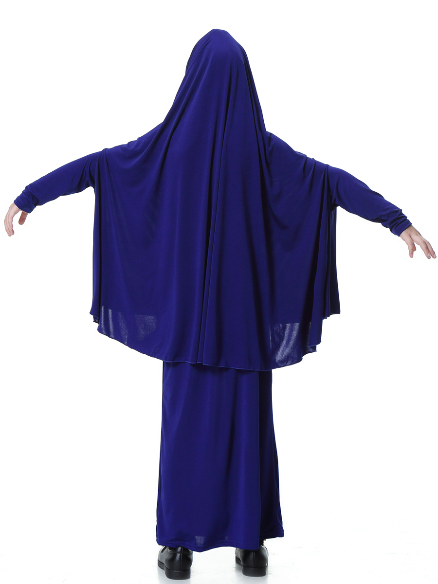 girl&apos;s Islamic Muslim dress child&apos;s two-piece suit of dress and hijab Arab girl&apos;s gown(YMD TH602)