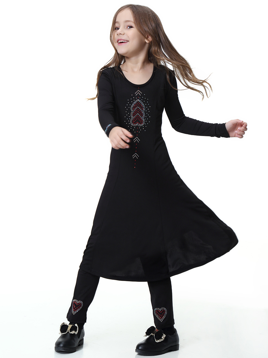 girl's Islamic Muslim dress child's two-piece suit of dress and trouser Muslim Arab gown(YMD TH605)