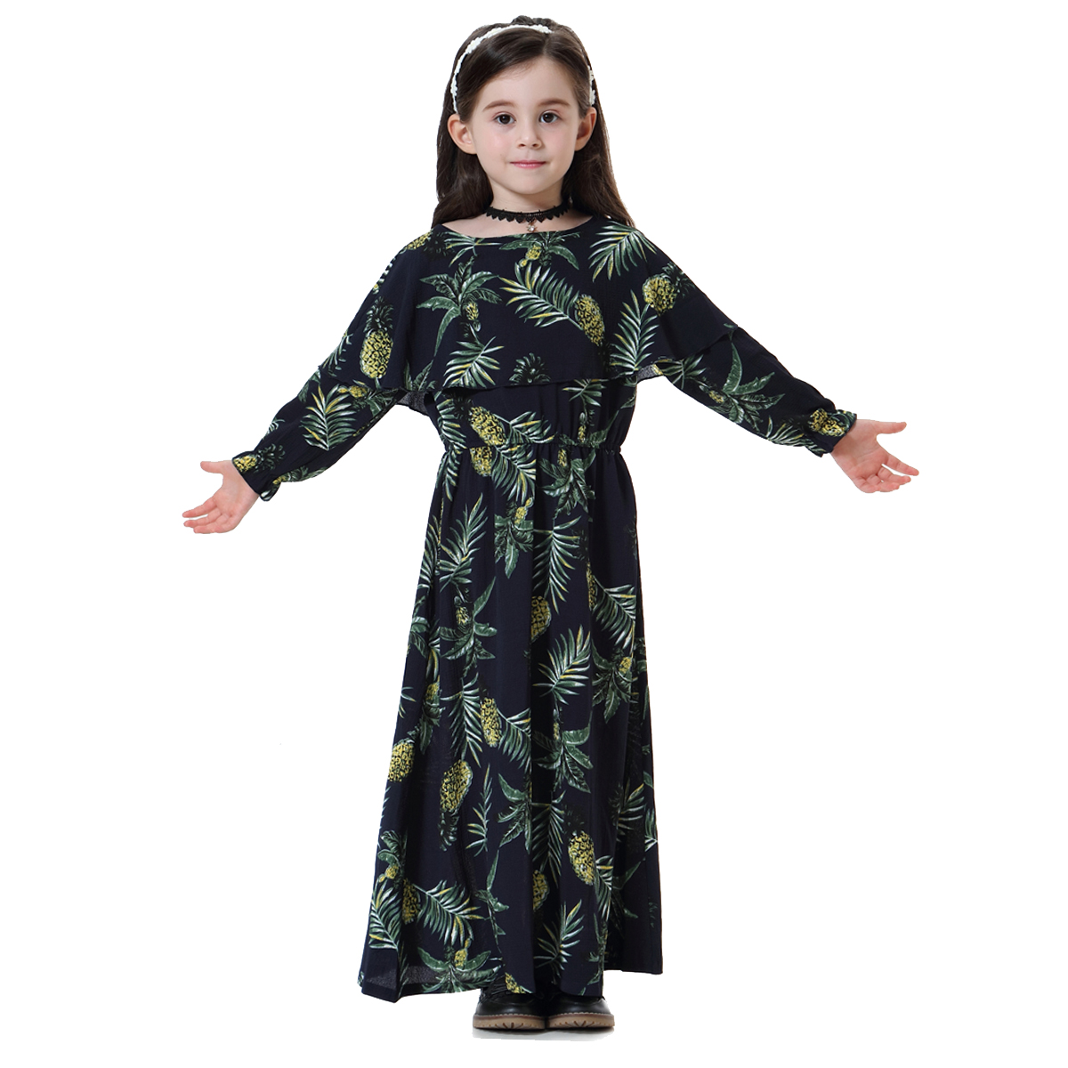 girl&apos;s Islamic clothing Muslim long dress child&apos;s skirt Muslim Arab kid&apos;s gown(YMD TH608)
