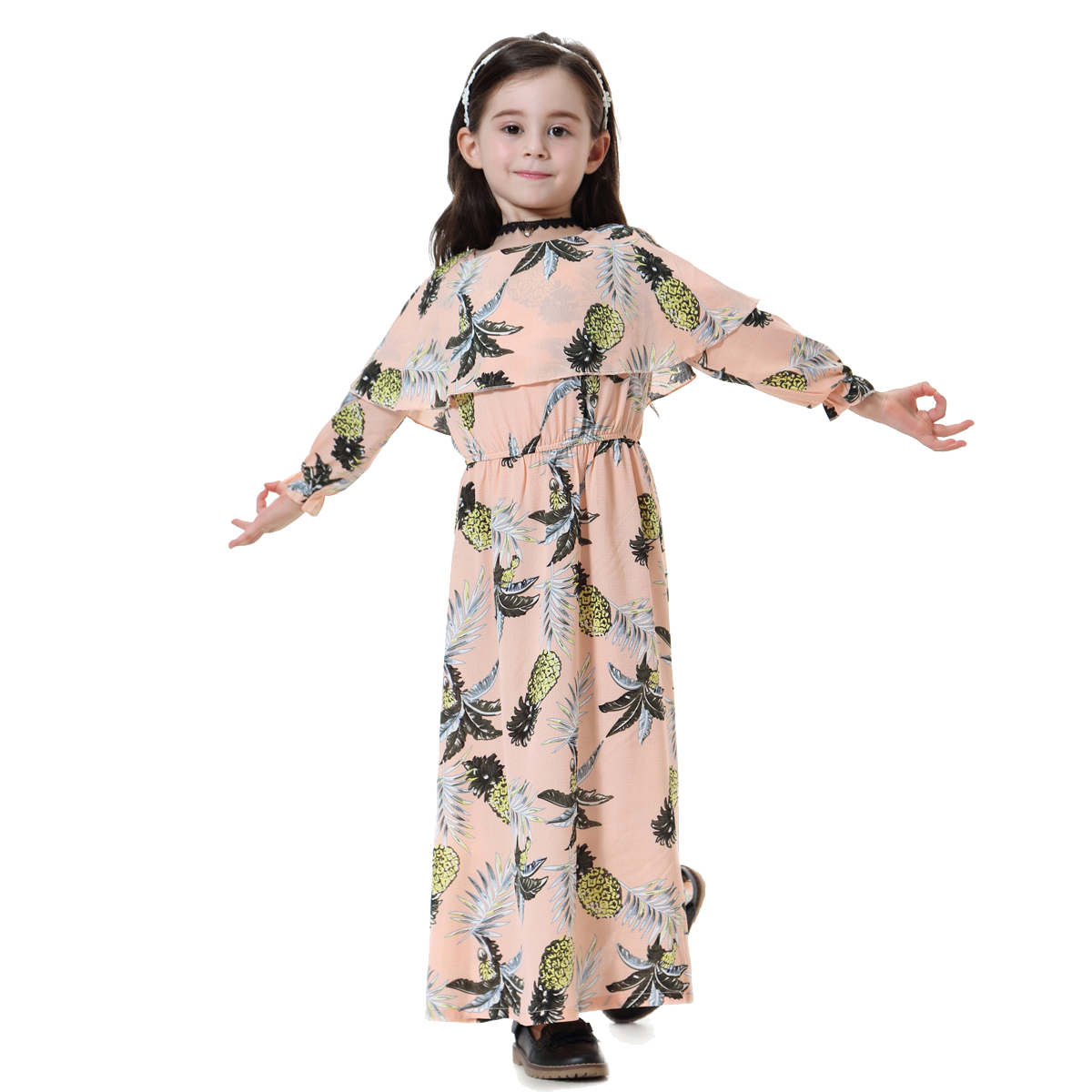 girl&apos;s Islamic clothing Muslim long dress child&apos;s skirt Muslim Arab kid&apos;s gown(YMD TH608)