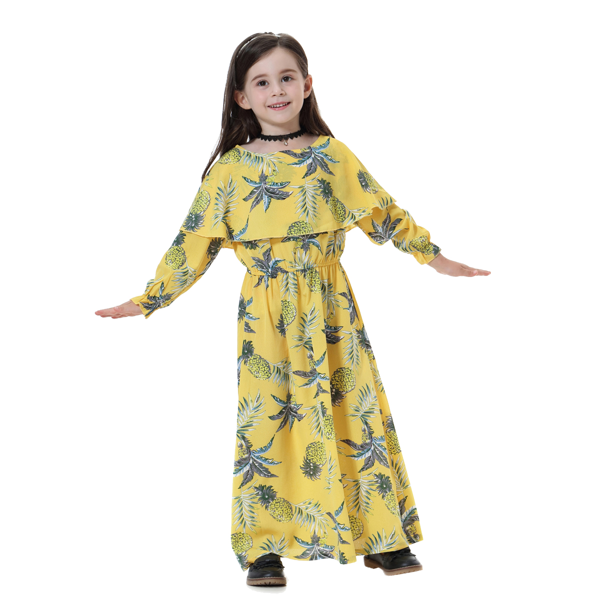 girl&apos;s Islamic clothing Muslim long dress child&apos;s skirt Muslim Arab kid&apos;s gown(YMD TH608)