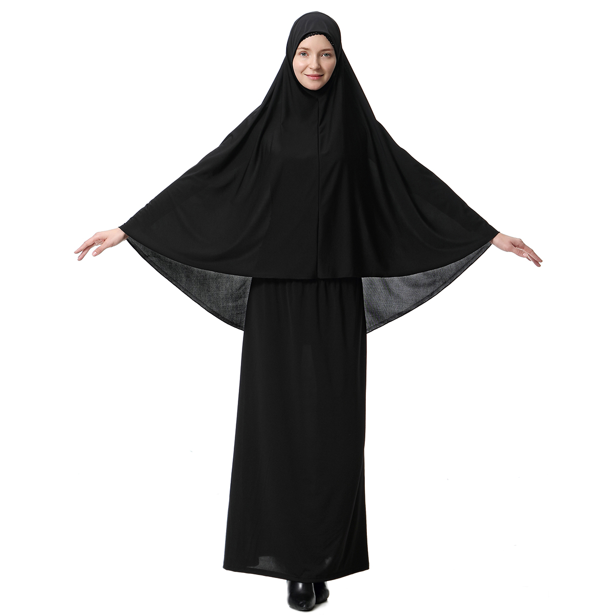 women&apos;s Islamic Abaya dress lady&apos;s A Two-piece suit of hijab and dress Arab women&apos;s gown(YMD T9001)