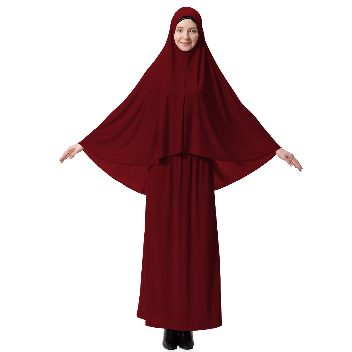 women&apos;s Islamic Abaya dress lady&apos;s A Two-piece suit of hijab and dress Arab women&apos;s gown(YMD T9001)