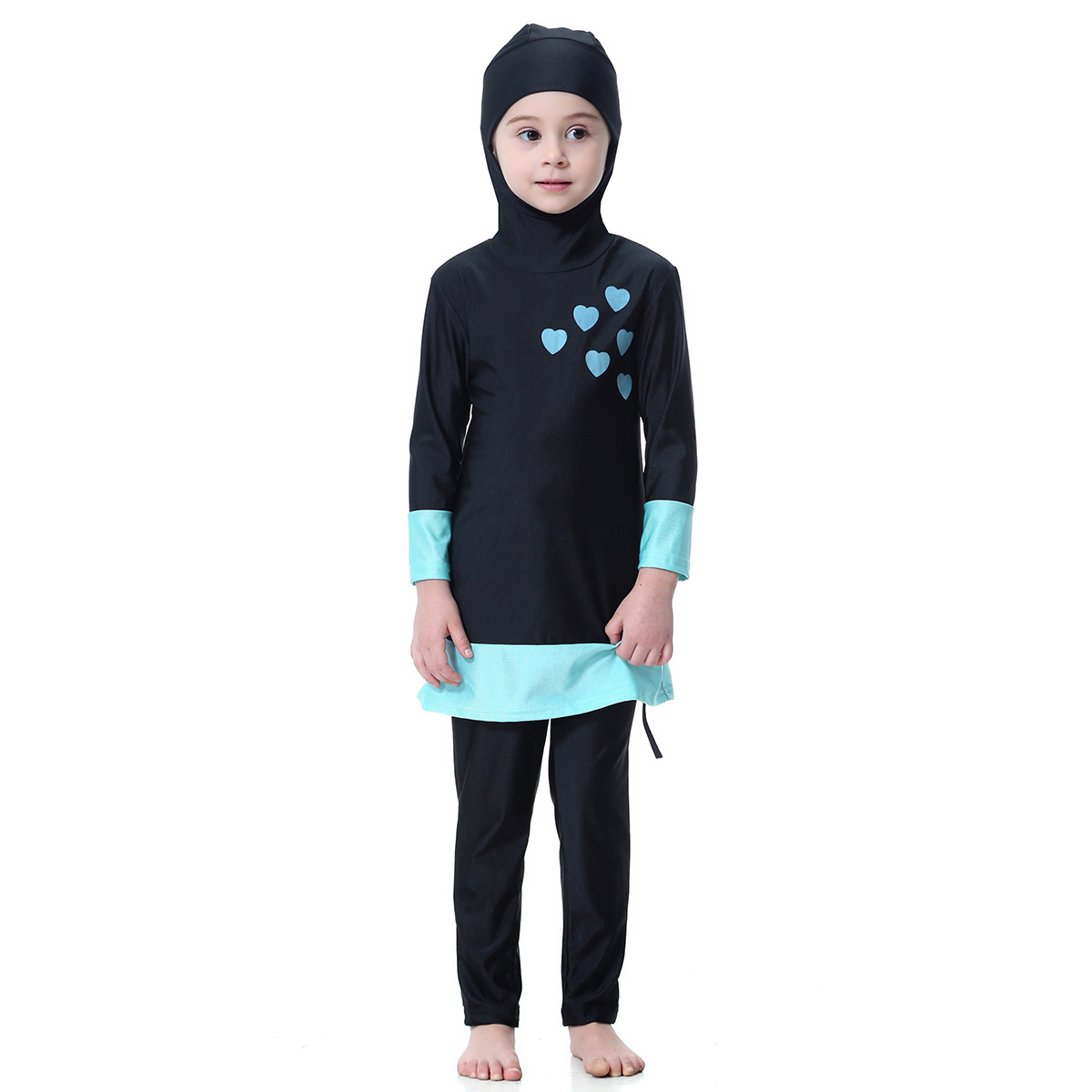 girl&apos;s Islamic Muslim swimsuit kid&apos;s Abaya clothing Middle East child&apos;s swimwear (YMD H2008)
