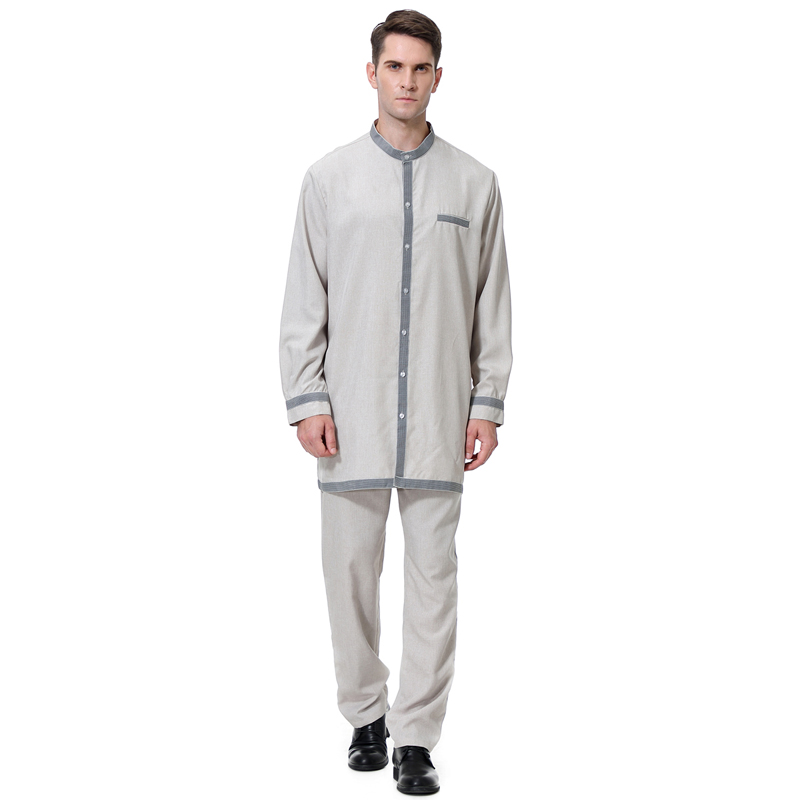 men's Islamic Muslim robe suit men's galabia coordinates Muslim Arab men's two-piece suit(YMD TH812)