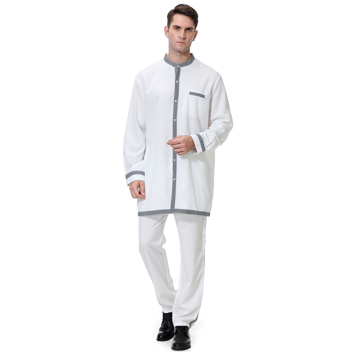 men's Islamic Muslim robe suit men's galabia coordinates Muslim Arab men's two-piece suit(YMD TH812)