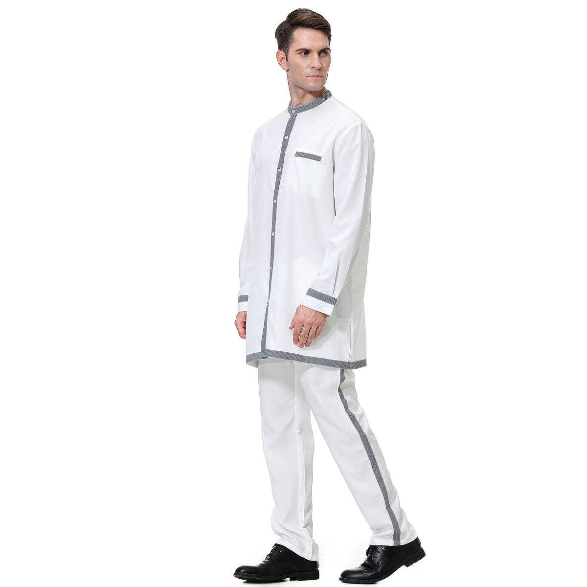 men's Islamic Muslim robe suit men's galabia coordinates Muslim Arab men's two-piece suit(YMD TH812)