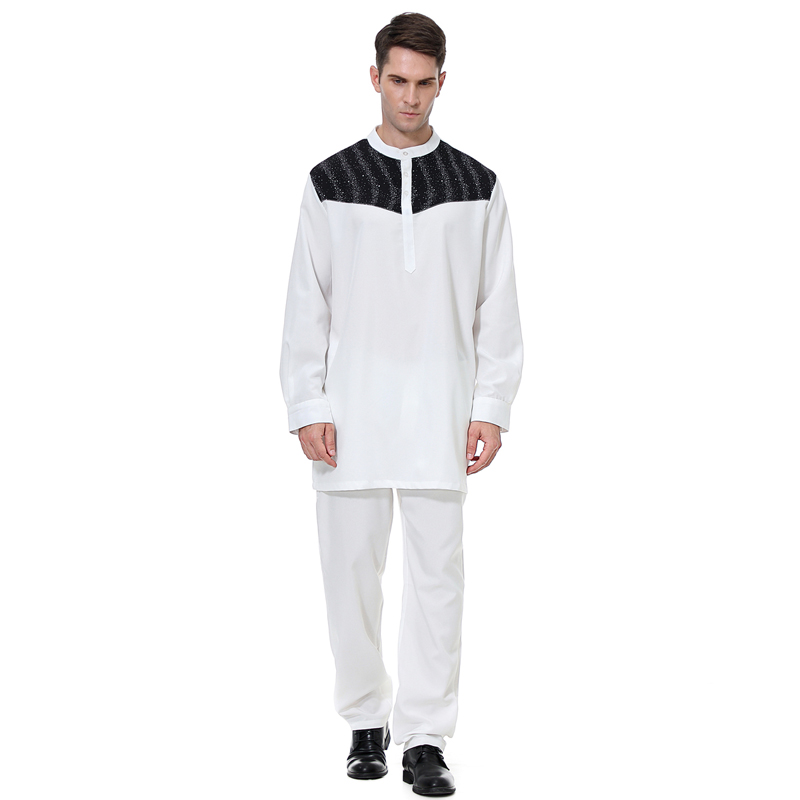 men's Islamic Muslim robe suit men's galabia coordinates Muslim Arab men's two-piece suit(YMD TH813)