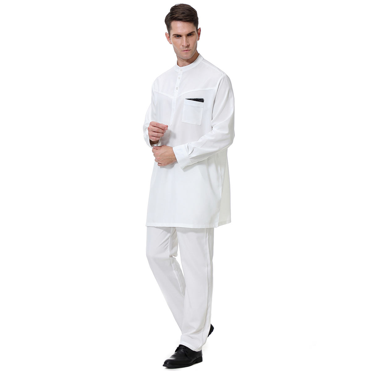 men's Islamic Muslim robe suit men's galabia coordinates Muslim Arab men's two-piece suit(YMD TH814)