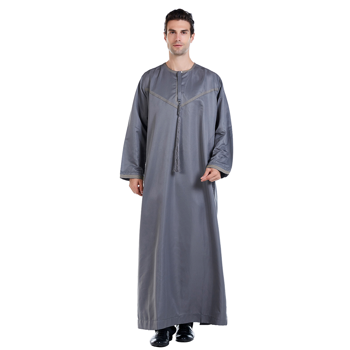 men's Islamic long shirt Muslim robe Middle East men's galabia Muslim Arab men's gown(YMD TH816)