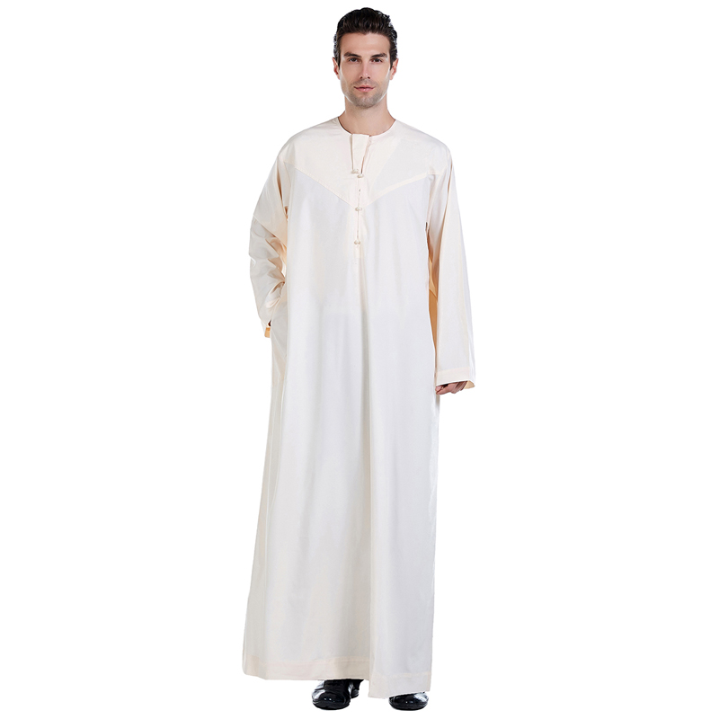 men's Islamic long shirt Muslim robe Middle East men's galabia Muslim Arab men's gown(YMD TH817)