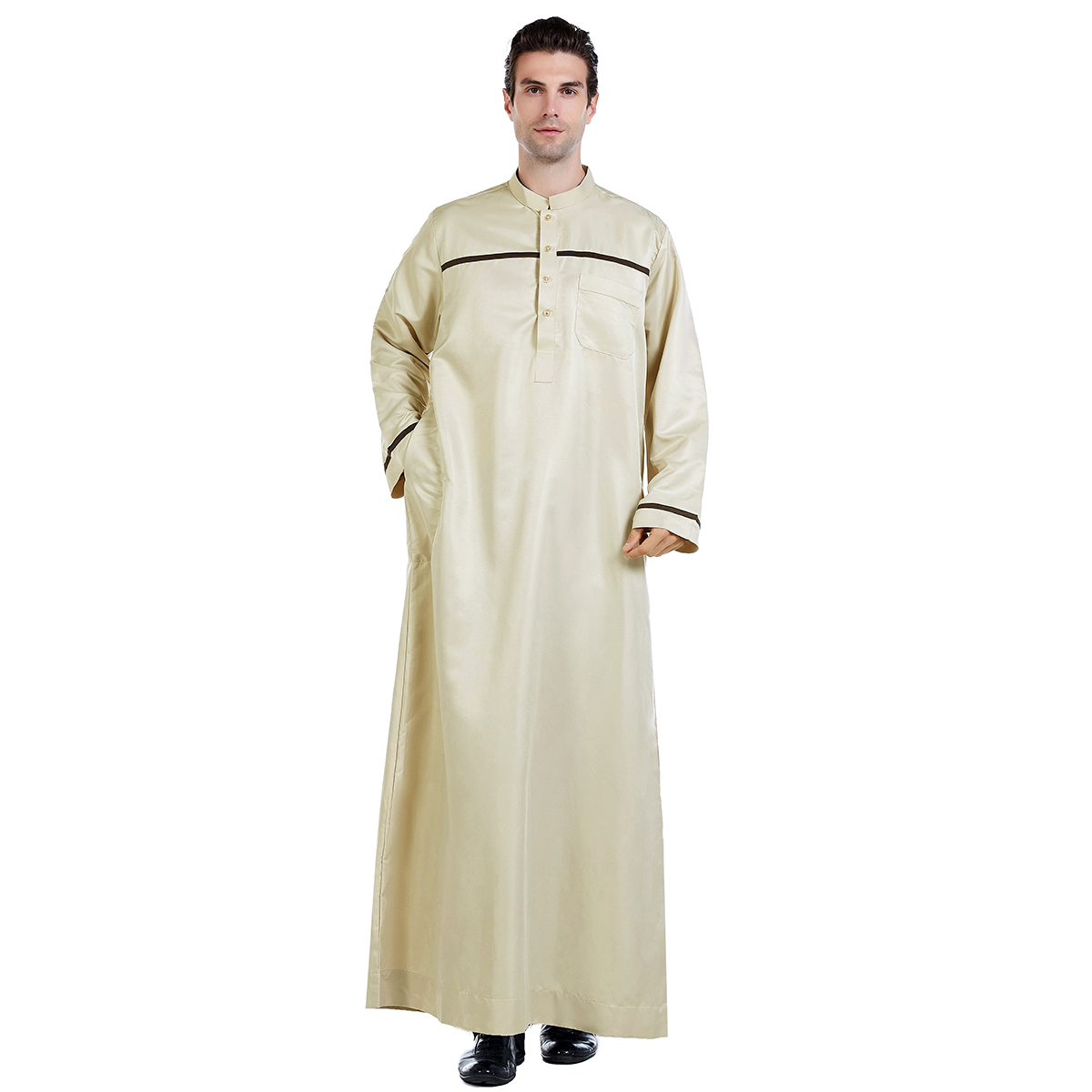 men's Islamic long shirt Muslim robe Middle East men's galabia Muslim Arab men's gown(YMD TH818)