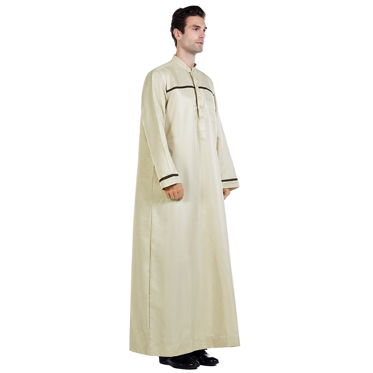 men's Islamic long shirt Muslim robe Middle East men's galabia Muslim Arab men's gown(YMD TH818)