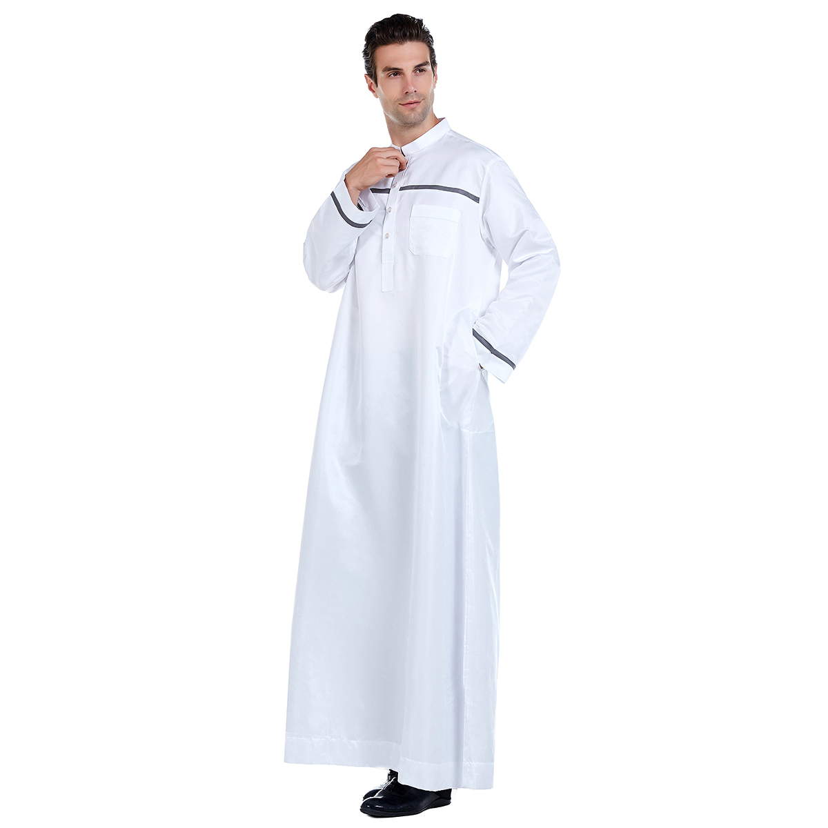 men's Islamic long shirt Muslim robe Middle East men's galabia Muslim Arab men's gown(YMD TH818)