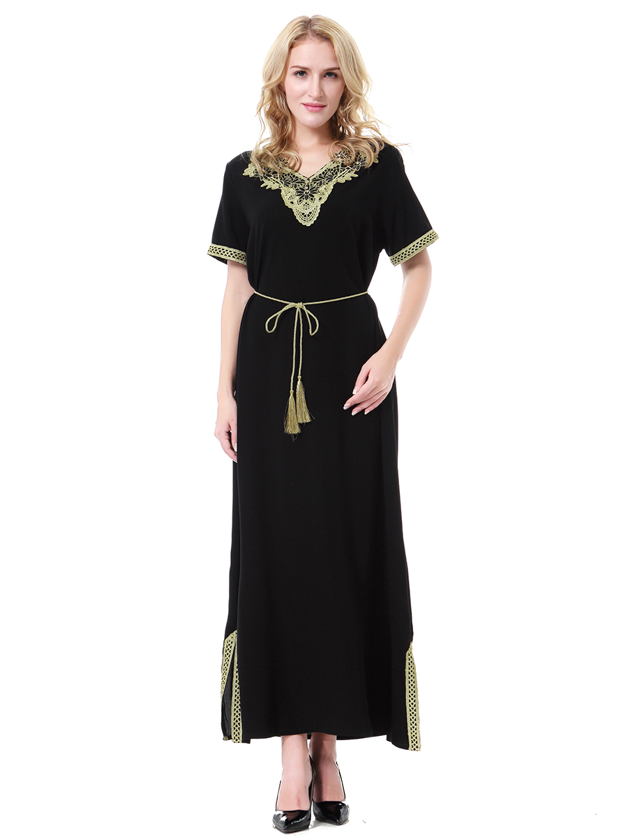 women's Islamic dresses Muslim robe Middle East lady's galabia Muslim Arab women's gown(YMD TH909)