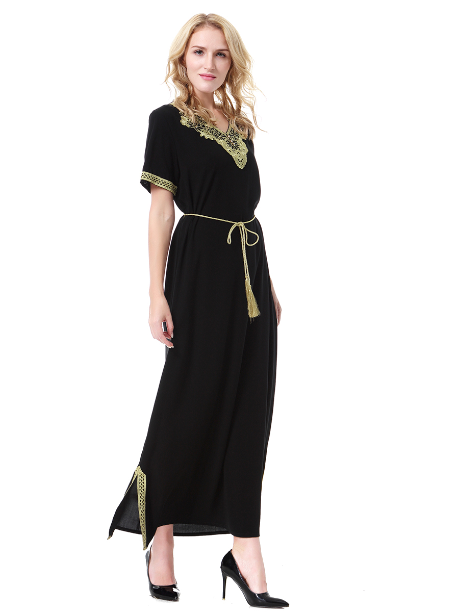 women's Islamic dresses Muslim robe Middle East lady's galabia Muslim Arab women's gown(YMD TH909)