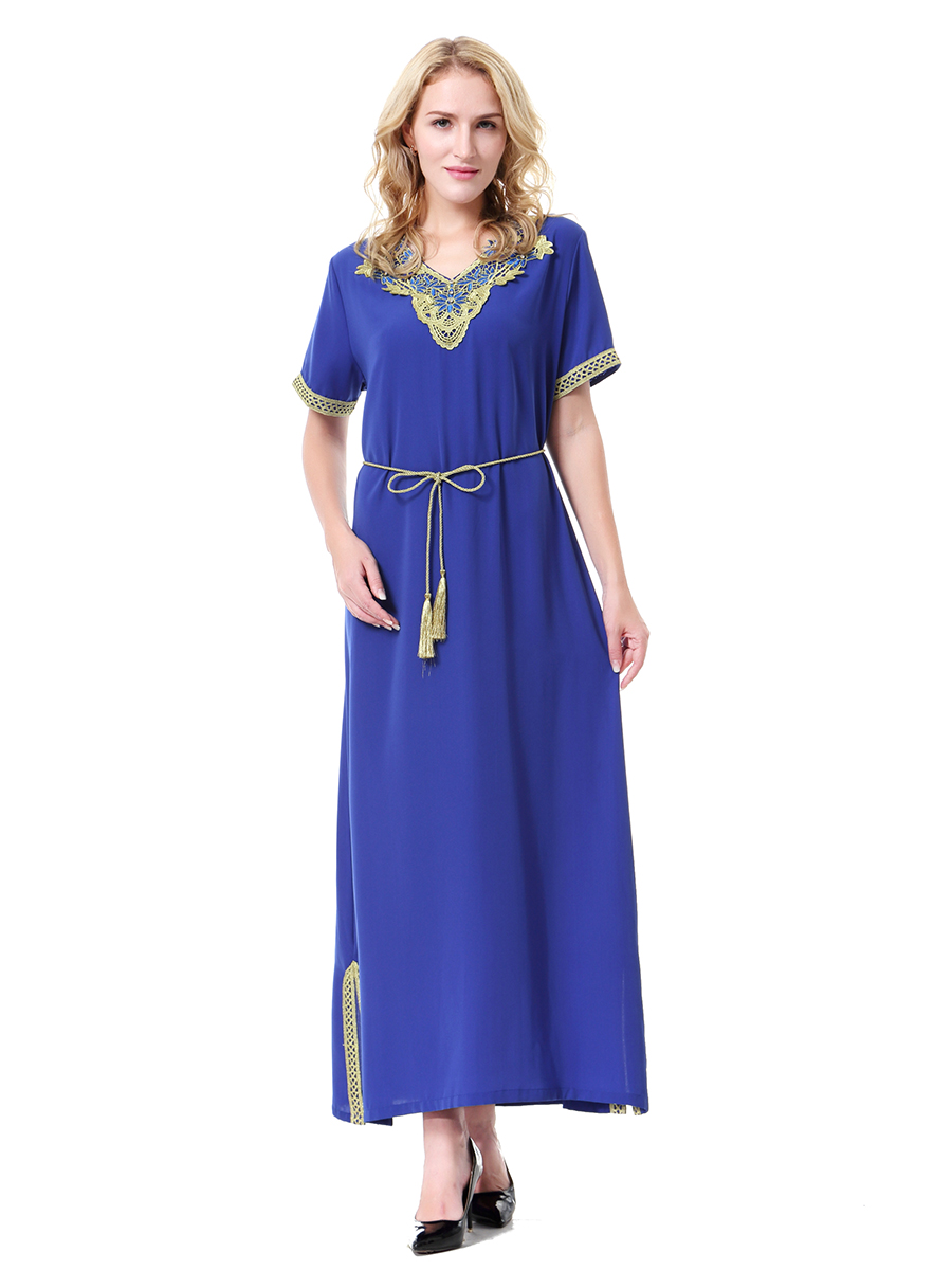 women's Islamic dresses Muslim robe Middle East lady's galabia Muslim Arab women's gown(YMD TH909)