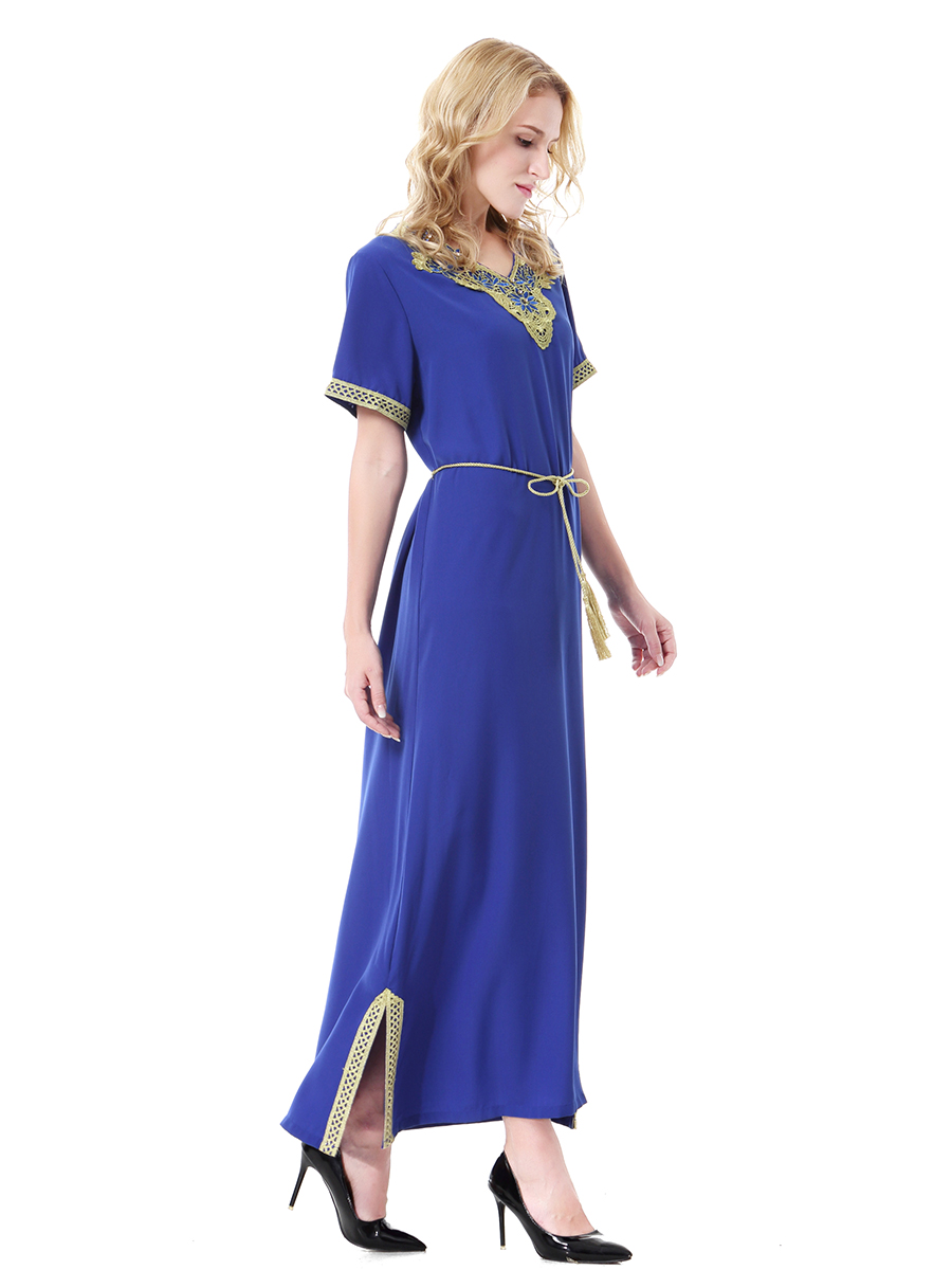 women's Islamic dresses Muslim robe Middle East lady's galabia Muslim Arab women's gown(YMD TH909)