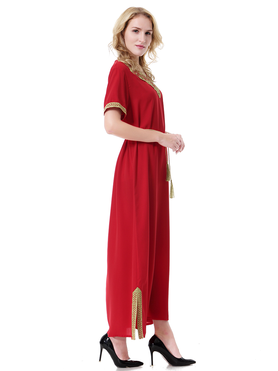 women's Islamic dresses Muslim robe Middle East lady's galabia Muslim Arab women's gown(YMD TH909)