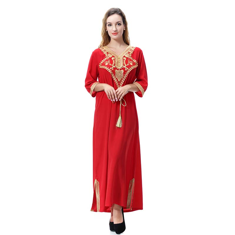women's Islamic dresses Muslim robe Middle East lady's galabia Muslim Arab women's gown(YMD TH920)