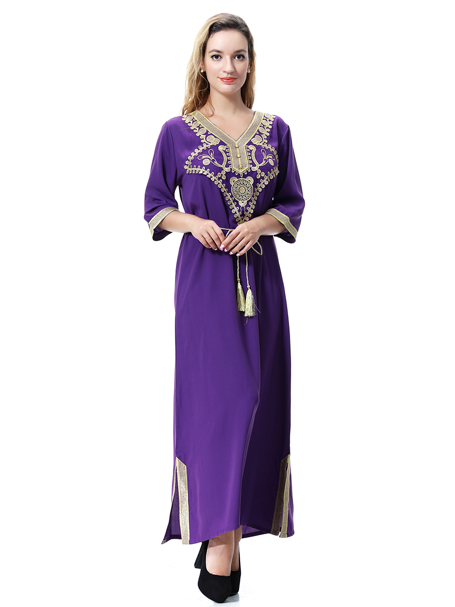 women's Islamic dresses Muslim robe Middle East lady's galabia Muslim Arab women's gown(YMD TH920)