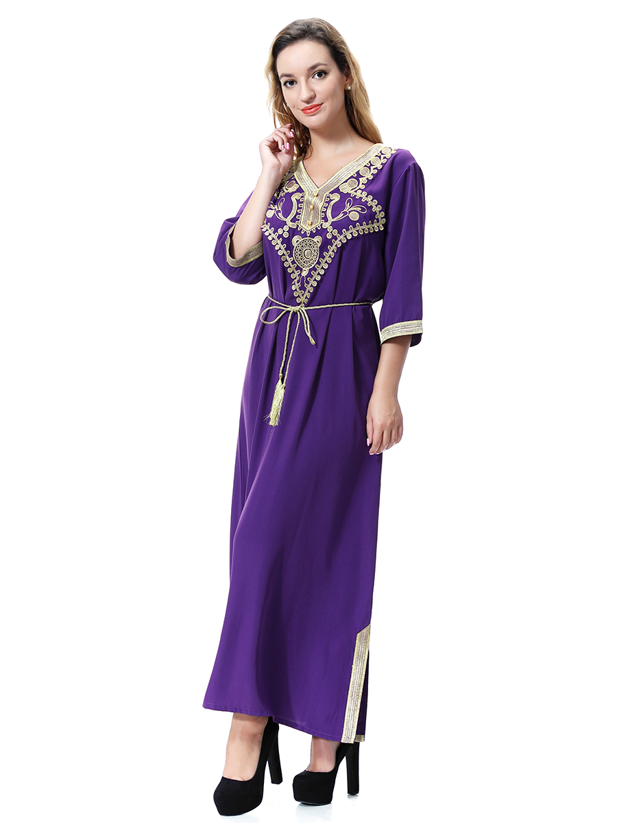 women's Islamic dresses Muslim robe Middle East lady's galabia Muslim Arab women's gown(YMD TH920)