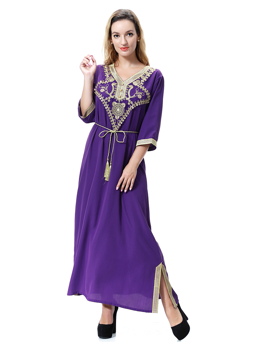women's Islamic dresses Muslim robe Middle East lady's galabia Muslim Arab women's gown(YMD TH920)