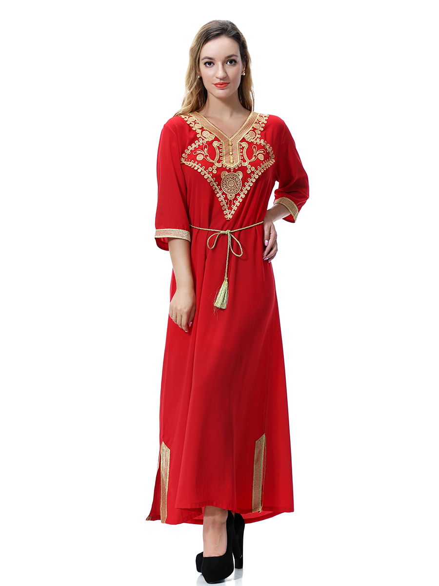 women's Islamic dresses Muslim robe Middle East lady's galabia Muslim Arab women's gown(YMD TH920)