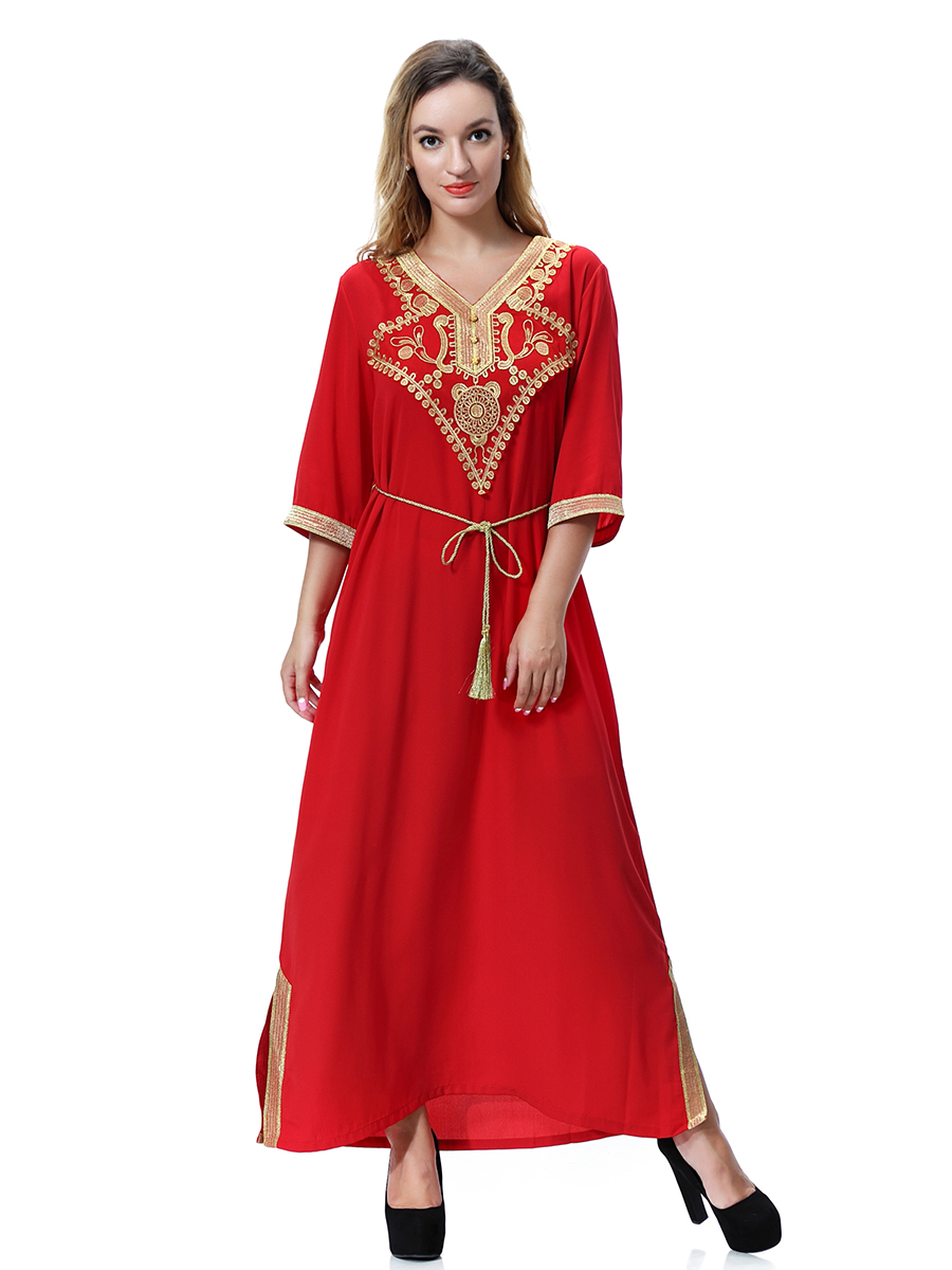 women's Islamic dresses Muslim robe Middle East lady's galabia Muslim Arab women's gown(YMD TH920)