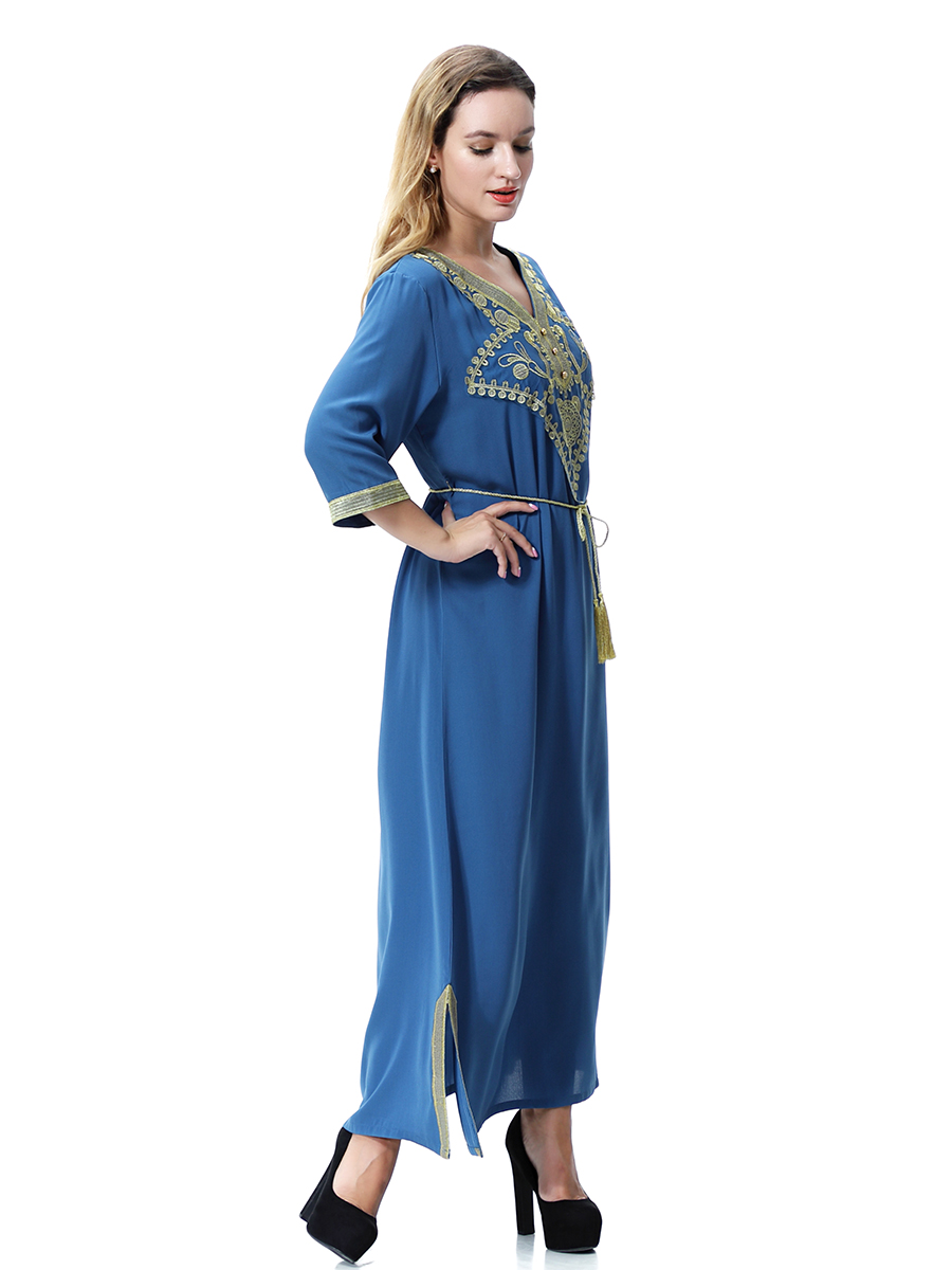 women's Islamic dresses Muslim robe Middle East lady's galabia Muslim Arab women's gown(YMD TH920)