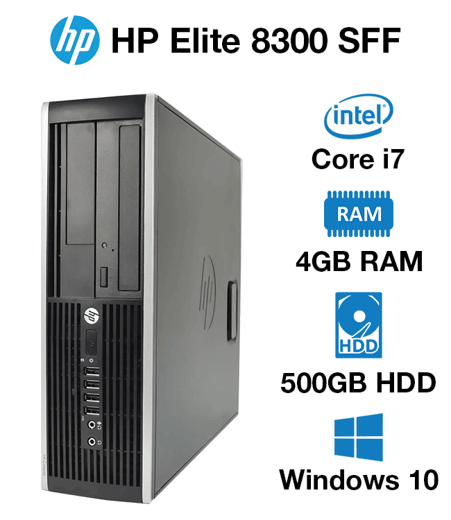 Hp Compaq 8300 4GB 500GB Small Form Factor Desktops black