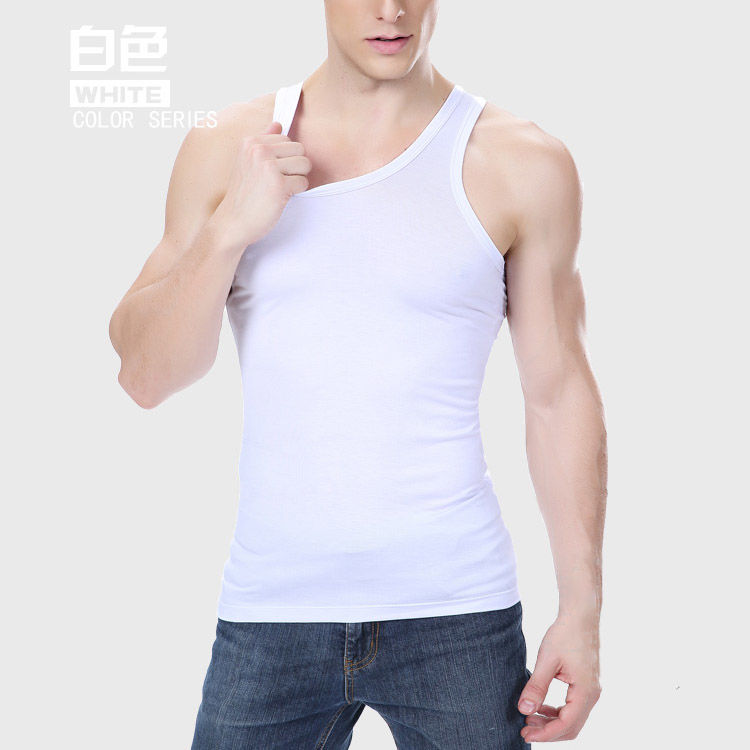 Special Price 2 pieces vest men cotton summer slim sports suspenders undershirt