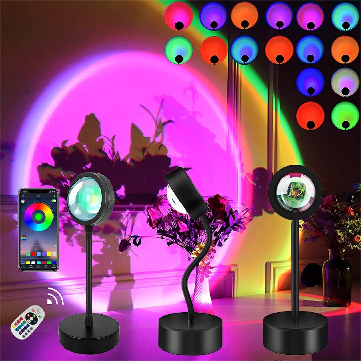 Bluetooth intelligent sunset projector sun projector remote LED Night Light app for room decoration photography gifts